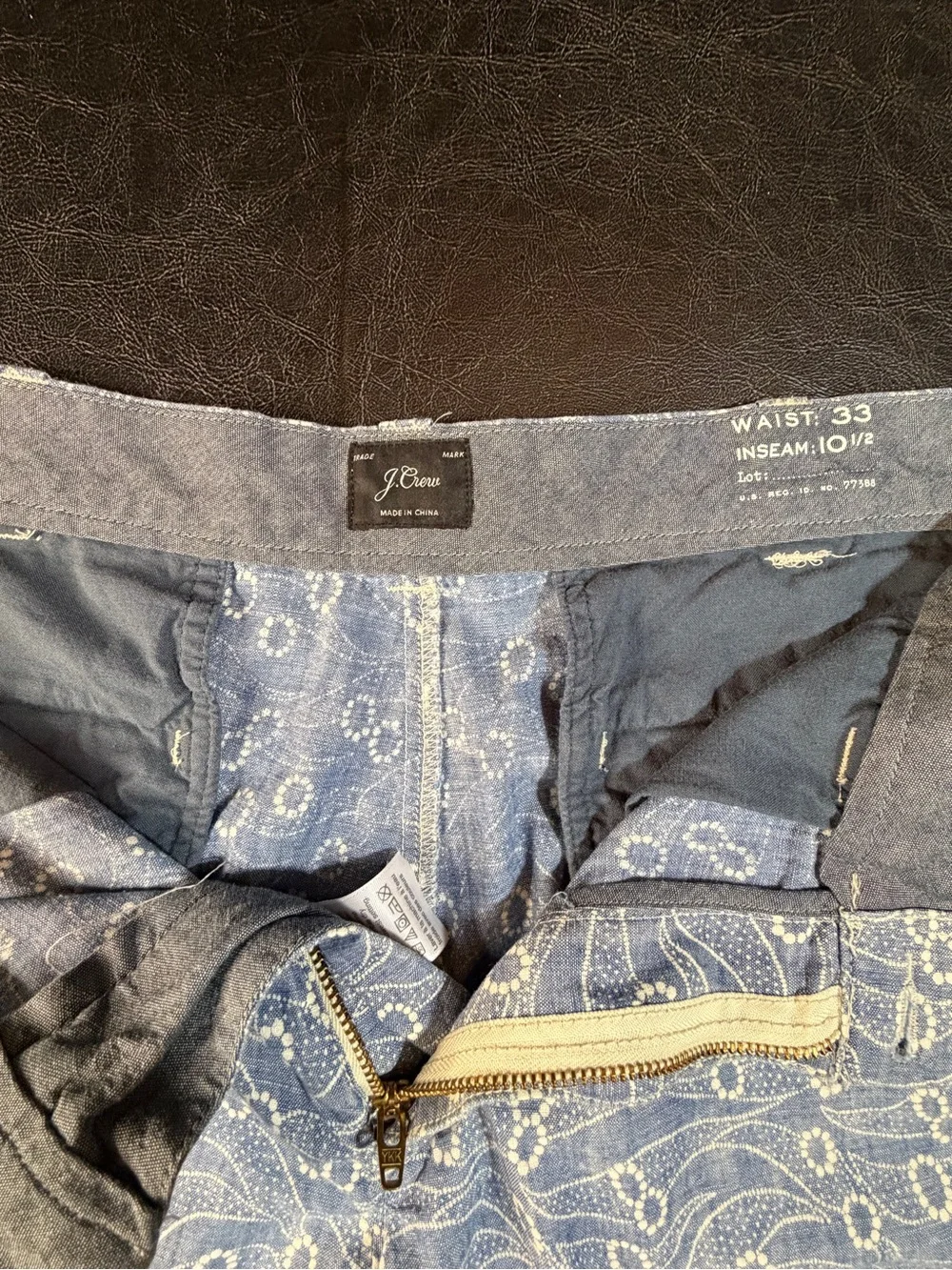 Men's Light Blue Patterned Casual Shorts by J Crew - size 33